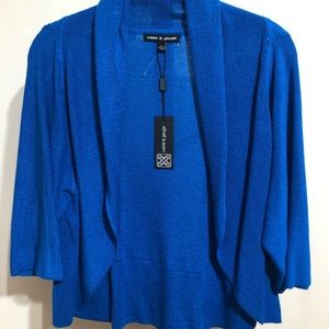Cable & Gage Blue open cardigan